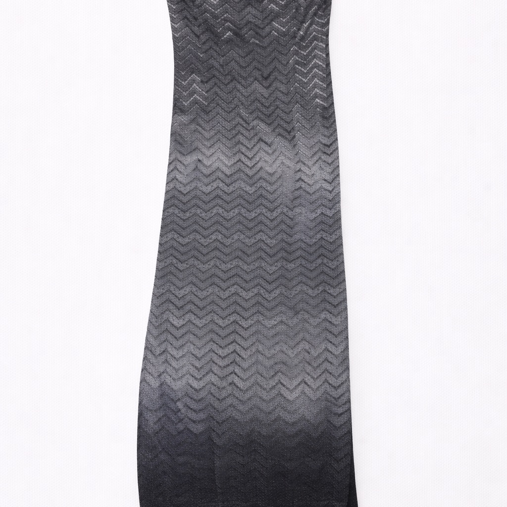 Vintage Black And Gray Ombr Chevron Strapless Dress